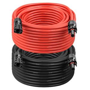 lot 2345 image: 10AWG Solar Extension Cable 50FT �� 2 Pack Red & Black PV Wire with Solar Connectors, 84-Strand Tinned Copper, Dual XLPE Insulated, Outdoor UV-Resistant Cable for RV, Inverter, Battery