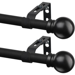 lot 2363 image: CALCHELE 2 Pack Black Curtain Rods for Windows 28 to 48 inch, 58 inch Small Cafe Window Curtain Rods, Short Drapery Rod for Bedroom Kitchen (Size��30-50 Inch, Matte Black)
