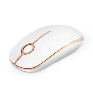 lot 2367 image: VssoPlor Wireless Mouse, 2.4G Slim Portable Computer Laptop Mouse with Nano Receiver Quiet Silent Optical Mice for Notebook, PC, Laptop, Computer-White and Gold