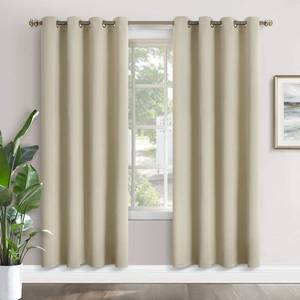 lot 2381 image: YoungsTex Beige Blackout Curtains 80 Inches Long for Living Room 2 Panels - Thermal Insulated with Grommet Room Darkening Window Treatments for Bedroom Dining Office, 52 x 80 Inch