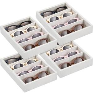 lot 2391 image: Amylove 4 Pcs Beige Sunglass Organizer Trays 4 Grids Velvet Glasses Holder Jewelry Display Organizer Eyeglasses Storage Box Drawer