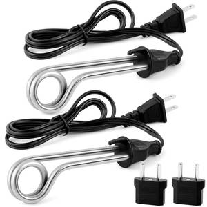 lot 2412 image: Huquary Portable Immersion Water Heater 300W 120240V Electric Camping Accessories Dual Voltage Immersion Heater Travel Water Boiler Water Heating Rod with Travel Adapter for Coffee Tea, Black (2)