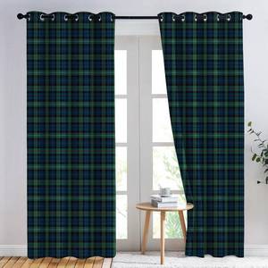 lot 2417 image: Ansouyi Home Decor Indoor Window Curtains, Blue Black Green Buffalo Plaid Lightweight Set with Grommet Top, Blackout Curtains for Bedroom Living Room or Dining Room, 2 Panels of - 52 W x 84 L