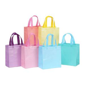 lot 2433 image: piqiya 12pcs Solid Color Non-Woven Gift Bags - Colorful Macaron Party Favor Goody Bags with Handles for Wedding, Birthday, Baby Shower,Graduation,Back to School