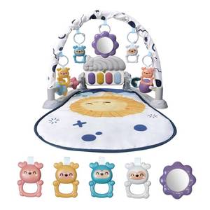 lot 3591 image: Cuterabit Baby Play Gym Mat, Baby Gym Activity Center, Kick and Play Piano with Music and Light, Tummy Time Toys for Newborn Babies Infants Boys Girls 0-3-6-9-12 Months (Grey)