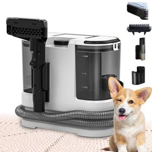 lot 3593 image: Portable Carpet & Upholstery Cleaner, Deep Cleaning for Rugs, Couch, Curtain, Car Interiors Stains, Pet & Family Friendly, 800W high-performance motor 21Kpa 120V (White)