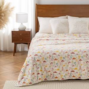 lot 3597 image: Luxury Printed Fleece Warm Blanket, Soft Lightweight Velvety Plush Throw for Couch and Bed, Cozy Comfy for All Seasons(Cream Various Mushrooms, 108�90 Inches)