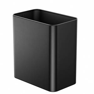 lot 3599 image: Veelesa Small Bathroom Trash Can 2.4 Gallon Wastebasket, Slim Metal Garbage Can Matte Black Stainless Steel Trash Bin for Bedroom,Office,Kitchen,Toilet, rv, Near Desk, Under Sink