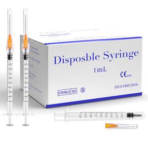 lot 4411 image: 1ml Luck lock with 25Gauge 1 Inch Lab Supplies for Scientific Industrial Dispensing or Measuring, 100pack