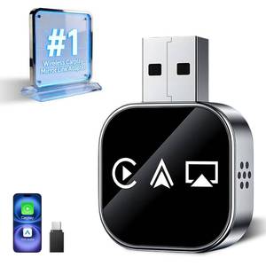 lot 4418 image: Wireless Carplay Mirror Link Adapter for Apple 3 in 1 Bluetooth Mirroring iOS Phone to Car Screen Adapter 2026 Wired to Wireless Portable USB Car Play Screen Connector for iPhone to Watch Movies