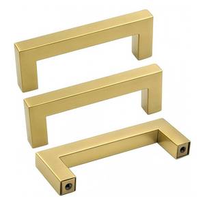 lot 4420 image: goldenwarm 10 Pack Gold Cabinet Pulls Kitchen Cabinet Handles Gold Drawer Handles - LSJ12GD76 Dresser Drawer Handles for Cabinets Hardware Brushed Brass Pulls 3(76mm) Hole Centers