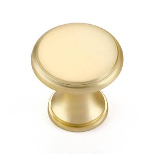 lot 4431 image: Ravinte 10 Pack Brushed Brass Kitchen Cabinet Knobs, Solid Brass Pulls Zinc Handles Simple Drawer Cabinet Hardware for Cupboard Drawer Knobs