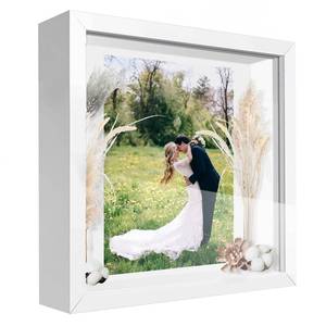 lot 4432 image: TouYinger 10x10 Shadow Box Frame Display Case with Letter Stickers, 3D Picture Frame, Display Case Box for Memorabilia, Baby Items, Wedding Memories, Crafts, Tickets and Photos (White, 10x10)