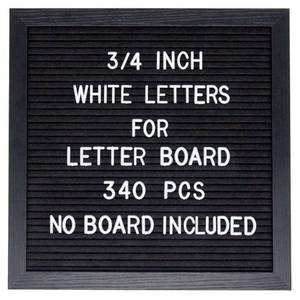 lot 4434 image: G GAMIT Pre-Cut 34 Inch White Letters for Felt Letter Board,340pcs plastic letters including Characters,Numbers,Symbols&Emoji for Message Board - (No Board Included)