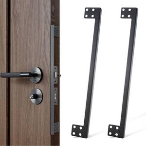 lot 4455 image: 2Pcs Door Latch Guard Plate, 11 Inch Door Latch Guard Plate Cover, Outswing Door Security Protector, L-Shaped Door Latch Shield to Prevent Unauthorized Entry