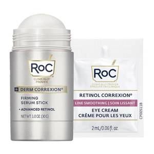 lot 4461 image: RoC Derm Correxion Retinol Firming Serum Stick with Antioxidants to Visibly Tighten and Firm Wrinkles and Laugh Lines 1.0 oz plus Retinol Eye Cream Packette