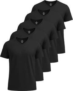 lot 4471 image: Real Essentials 5 Pack Men��s V-Neck Dry-Fit Moisture Wicking Active Athletic Tech Performance T-Shirt Set 6, XL, Pack of 5
