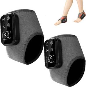 lot 4475 image: Portable Foot and Ankle Massager - Triple Method Foot Massager with 5 Heat & 3 Vibration Levels, Smart Timer, Wireless for Heat Relief for Travel & Home Use (2-Pack)
