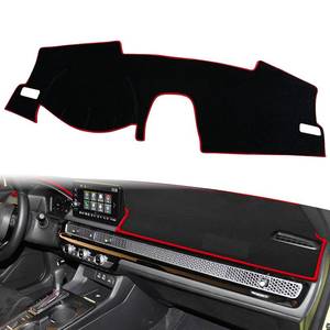 lot 4486 image: PGTOPONE Custom Fit Dashboard Black Center Console Cover Dash Mat Protector Sunshield Cover Pad Carpet Compatible with Honda 11th Civic 2022 LX EX Sport Touring Sedan Coupe (Red Rim)