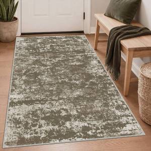 lot 5676 image: TTelephant 3x5 Area Rug Washable Entryway Rug Non Slip Abstract High-Stain Resistance No Pile Lightweight High-Stain Resistance Throw Rugs Carpet for Kitchen, Entrance, Foyer, Bedside, Mudroom, Brown