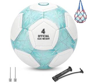 lot 5706 image: STEEFAN PinkBlueTeal Soccer Ball Size 4 for Kids Outdoor Play,Color Change Soccer Official Ball with Needles and Air Pump,Gift Idea for Kid Teen Boy Girl Junior Women,Indoor Outdoor Game Soccer Ball