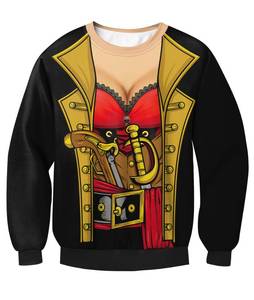 lot 6011 image: For G and PL Women Halloween Unisex Party Long Sleeve Costume 3D Graphic Cosplay Casual Funny Sweatshirts Pirate XL