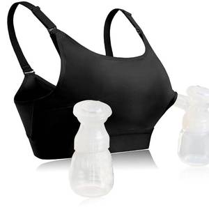 lot 6017 image: ENSDOAR Hands Free Pumping Bra Hands-Free Breast Pump Bra Nursing Bras for Pumping Adjustable Breast-Pumps Holding and Nursing Bra (Black, XX-Large)