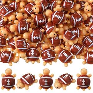 lot 6019 image: Bucherry 200 Pcs Football Mini Resin Turtles Bulk Tiny Resin Ocean Animals Miniature Turtles Figurines Statue Small Craft Decoration for Gardens Party Miniature Landscapes