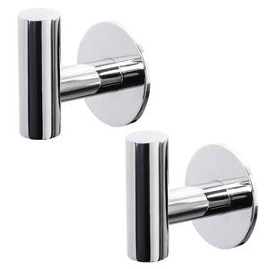 lot 6023 image: Kruodop Adhesive Hooks Towel Hooks for Bathroom,2 Packs Wall Mount Towel Holder, Matte Wall Robe Hook,Stainless Steel Heavy Duty Door Hanger Towel Hook for Kitchen, Bedroom,Hotel - Chrome Finish