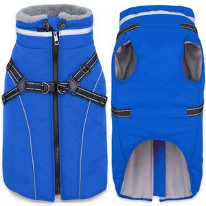 lot 6046 image: Fragralley Dog Coat with Harness Built in, Waterproof Windproof Reflective Warm Puffer Jacket, Fleece Lined Vest Winter Parka for Small, Medium, Large Dogs��