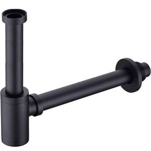 lot 6055 image: Upgrade Your Bathroom with ZASLEME Decorative Adjustable From 4.6 to 8.7 Inches Bottle P Trap Kit for Sink and Basin Drainage - Matte Black