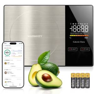 lot 6073 image: WARMKEY Smart Nutrition Food Scale - Digital Kitchen Scale with Nutritional Calculator App,Tare Function,Track Calories &24 Nutrients,11lb, GramsOunces, Healthy Eating & Meal Prep