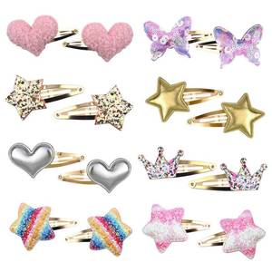 lot 6098 image: 8 Pairs16 Pack Hair Clips for Girls, Gingbiss Butterfly Metal Snap Hair Clips, Cute Girls Barrettes Heart Shaped Hair Clips Accessories for Kids