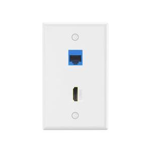 lot 6107 image: VCE 8K HDMI Ethernet Wall Plate (UL Listed), Female to Female RJ45 CAT6 Keystone Coupler and HDMI Keystone Jack Insert with 2-Port Keystone Wall Plate for HDTVCAT6CAT5E Ethernet Cables