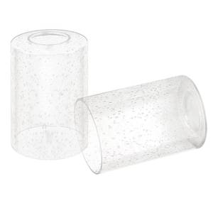 lot 6113 image: Voguad Clear Seeded Glass Cylinder Lamp Shade 2 Pack, Lighting Fixture Replacement Globe Cover for Chandelier Pendant Light Wall Sconce, 1 58 inch Fitter