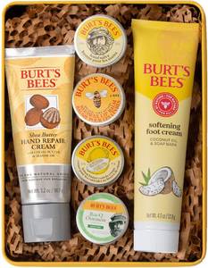 lot 6121 image: Burts Bees Gifts Ideas - Classics Set, 6 Products in Giftable Tin �� Cuticle Cream, Hand Salve, Lip Balm, Res-Q Ointment, Hand Repair and Foot Cream