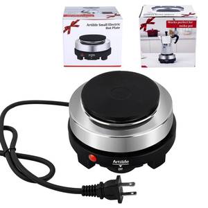 lot 6123 image: Artilife 500W Small Hot Plate Mini Hot Plate,Artilife 500w Small Electric Hot Plate,Mini Stove Portable Stove Kitchen Cooktop Electric Heater,Perfect Size for Moka Pot 110V