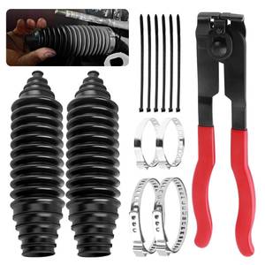 lot 6124 image: Car Inner Tie Rod Boot Kit with Boot Clamp Pliers,Soft Car Rack and Pinion Boots Keeps Steering Parts Includes TiesClamps,Cuttable Cars Accessories Steering Rack Boots