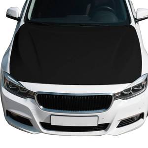 lot 6133 image: Black Car Hood Cover 4X5 Ft Polyester Elastic Fabrics, Universal Fit for Car, SUV, or Van