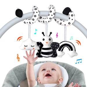 lot 6134 image: SAMMAS Car Seat Toys, Infant Baby Spiral Activity Hanging Toys Stroller Toys for Car Seat Stroller Bar Crib Bassinet Mobile with BB Squeaker and Rattles (Bee)