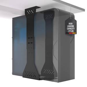 lot 9832 image: Heavy Duty Under Desk PC Holder �� Up to 77 lbs Load Capacity - Adjustable Computer Tower Holder �� CPU Holder Under Desk Mount - PC Holder Under Desk �� Under Desk Computer Mount (Black)