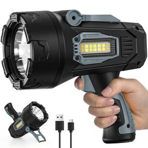 lot 9833 image: Vinderfine Rechargeable Spotlight, 99000 Lumens Super Bright Led Spotlights Flashlight with Cob Light, 10000�Ah Spot Lights, Handheld Spotlight for Hunting Boating Outdoor, Long Runtime