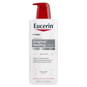 lot 10086 image: Eucerin Original Healing Rich Body Lotion for Extremely Dry, Compromised Skin, Emollient Enriched Body Moisturizer, 16.9 Fl Oz Bottle