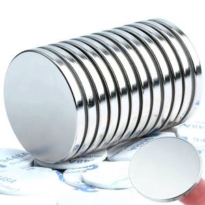 lot 10090 image: MIN CI Super Strong Neodymium Disc Magnets, Rare Earth Magnets Heavy Duty with Double-Sided Adhesive, Round Neodymium Magnets Strong for Fridge, 1.26 inch x 18 inch, Pack of 11