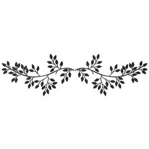 lot 10112 image: Hotop 2 Pieces Metal Tree Leaf Wall Decor Vine Olive Branch Leaf Wall Art Wrought Iron Scroll Sculptures Above the Bed, Living Room, Outdoor Decoration (Classic Style,Black)