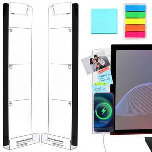 lot 10133 image: Monitor Memo Board, 2PCS Multifunction Sticky Note Holder for Computer Screen, Acrylic Computer Monitor Memo Board, Office Desk Accessories, Computer Sticky Note Holder with Sticky Notes