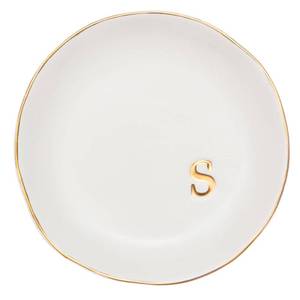 lot 10148 image: COLLECTIVE HOME - Ceramic Jewelry Tray, Decorative Trinket Dish for Rings Earrings Necklaces Bracelet Watch Keys, Birthday Mothers Day Christmas Gift for Women, 4.75, White Surface (S)