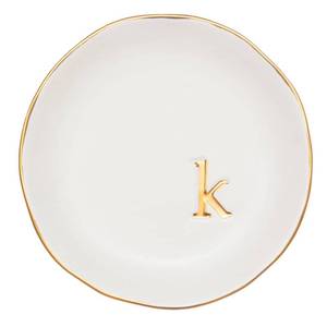 lot 10157 image: COLLECTIVE HOME - Ceramic Jewelry Tray, Decorative Trinket Dish for Rings Earrings Necklaces Bracelet Watch Keys, Birthday Mothers Day Christmas Gift for Women, 4.75, White Surface (K)