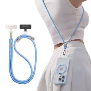 lot 10171 image: TORRAS Phone Lanyard Crossbody with 2 Phone Tabs, Adjustable Anti Theft Phone Strap for Phones, Premium Metal Buckles, Skin-Friendly, Universal Cell Phone Neck lanyard for Women and Men, Light Blue