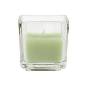 lot 10181 image: Zest Candle 12-Piece Votive Candles, Sage Green Square Glass